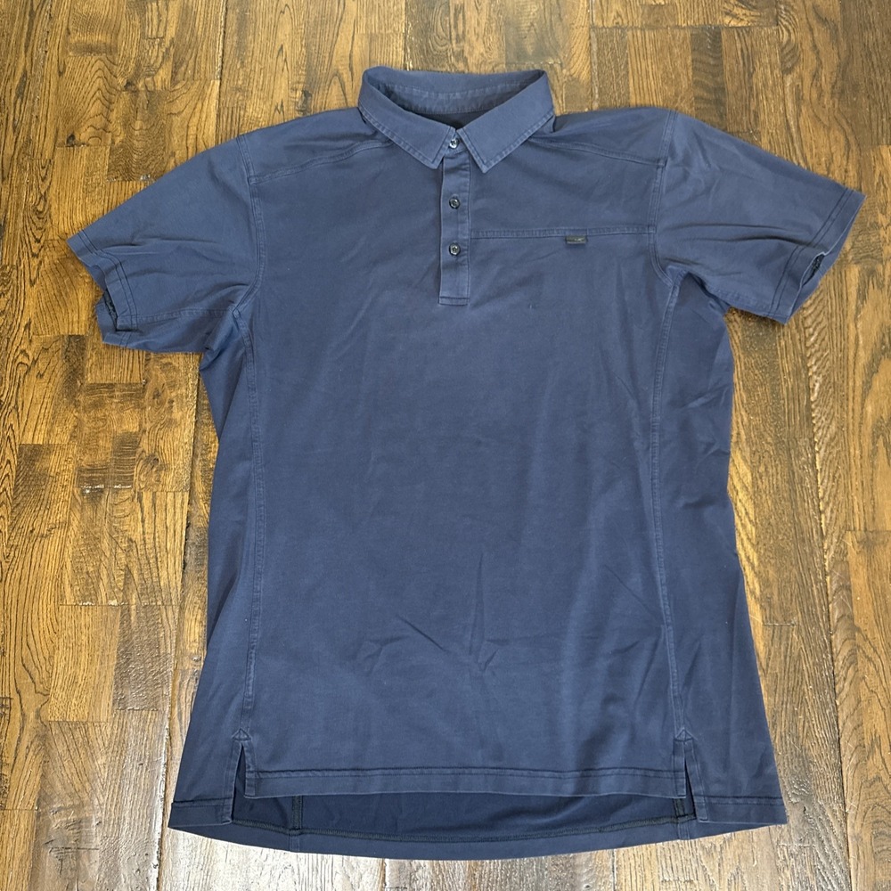 Arc'teryx Men’s Solid Polo Shirt Navy Short Sleeve Collared Logo L